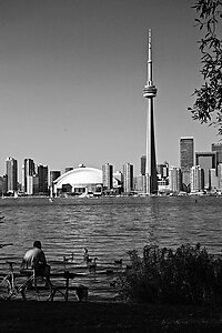 Toronto b&w view from the island