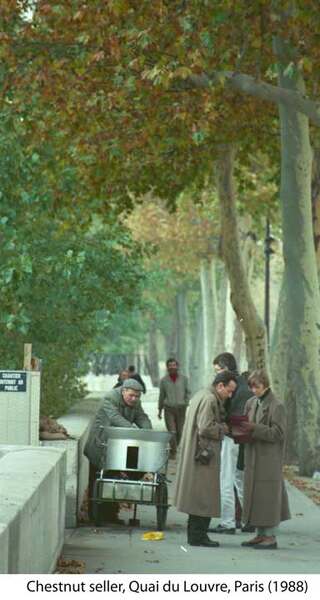 Chestnut seller, Quai du Louvre, Paris (1988)